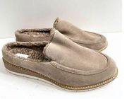 Me too Mules Womens Size 10 Tan Leather Upper Hayley Shearling Slip On Shoes