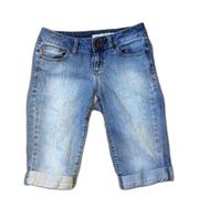 DKNY Womens Medium Wash Mid Rise Cuffed Denim Jean Shorts Size 4 W28