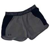 Under Armour Womens Play Up Active Running Athletic Shorts Gray Black Medium