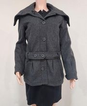 𝅺h&m super versatile fitted grey overcoat Size: 12