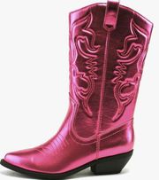Pink Metallic Cowboy Boots 
