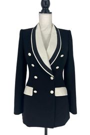 Dolce & Gabbana Double Breasted Two Tone Wool Blend Blazer