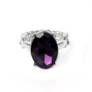 NWOT UPDATED DAZZLE - PURPLE OVAL GEM SILVER RING -