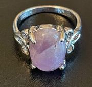 Purple amethyst S925 silver woman ring size 7.5