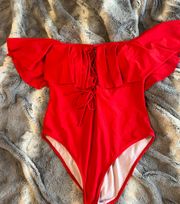 Red  Swim Suit