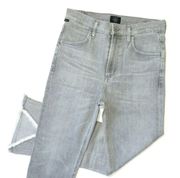 NWT Citizens Of Humanity Drew Fray in Ash Gray High Rise Crop Flare Jeans 28