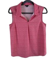 Eddie Bauer Pink White Lightweight Sleeveless Collared Pullover Polo Size XS