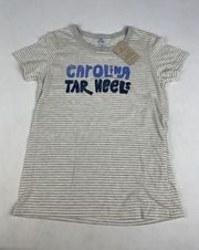 North Carolina Tar Heels Short Sleeve Women’s Medium M NEW Stripe Gray White NWT