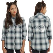 Disney “Take Me To Neverland” Plaid Print Flannel Top