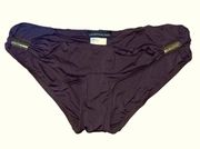 CARMEN MARC VALVO Brown & Gold Studded Bikini Bottoms Sz M