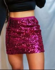 LondonJean Womens Pink Sequin Mini Skirt