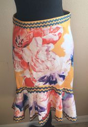 Multicolor, floral pencil skirt