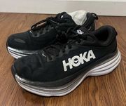 Hoka Black / White Bondi 8 Sneakers Size 7.5 US $165