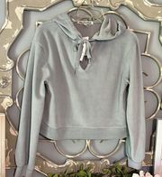 Wallflower Plush Soft Gray Hoodie Cropped Pullover Womens Medium New