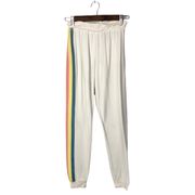 Chaser White Beach Rainbow Stripe Full Length Jogger Sweatpants XS