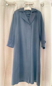 Gallery Petite Charcoal Gray Black Long Trench Coat Size 6P