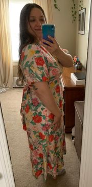 Pretty Floral Maxi Dress With Puff Selves 