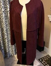 NWT Josef ribkoff duster cardigan jacket maroon 10