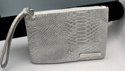 Rodan + Fields Silver Faux Leather Cosmetic Wristlet