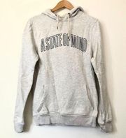 PRIMARK Heather Gray a State of Mind Fleece Lined Graphic Hoodie Sweatshirt S