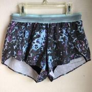 Lululemon  Split Second Shorts Floral Sport Tranquil Blue Multi Running Workout 4