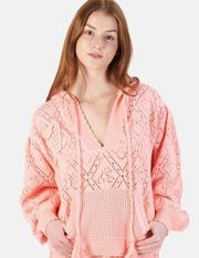 Loveshackfancy Tomaso Hoodie Peach Melba Sweater NWT S