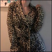 Vintage Heart Soul lightweight leopard jacket size large Animal Print Blazer