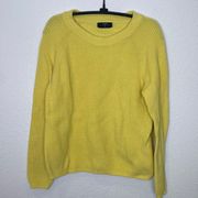 T Tahari Bright Yellow Long Sleeve Knitted Crew Neck Sweater EUC Sz M