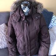 GAP Brown Puffer Jacket with Hood Size Medium