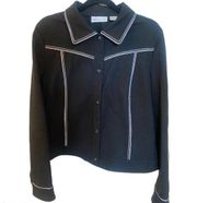 Black Blazer with White Stitching