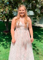 Pink and Silver Prom Dress