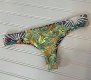 Maaji Womens Bikini Swimwear Bottom Multicolor Mixed Print High Cut Size S