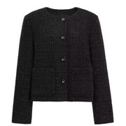 NWT  Tweed Jacket Size L Black