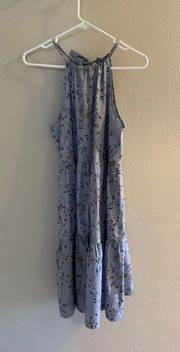 A New Day Light Blue Floral Halter Dress