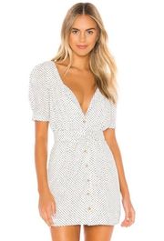 Ellis Mini Dress White Black Polka Dot Nwt