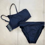 Michael Kors Black One-Shoulder Bikini Set