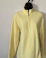 L.L.Bean  Yellow 1/4 Zip Fleece Sweater Size XL