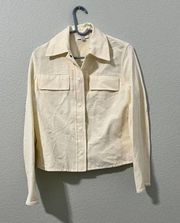 Vince Women's Textured Shirt Jacket Bone Size Medium