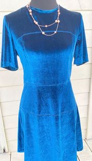 FATE BY LFD BLUE VELVET LIKE DRESS M