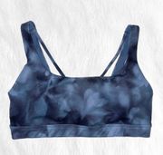 Blue Printed Sports Bra