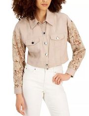 NWT INC INTERNATIONAL CONCEPTSWomen's Lace-Sleeve Jacket. Size Small