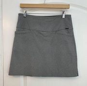 S.C. & Co. Black White Geometric Golf Tennis Athleisure Skort Medium