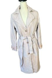 Free People x Deadwood  recycled leather Terra Trench Coat size 6, nwt