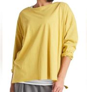 Size Small Yellow Long-Sleeve Lounge Athletic Shirt