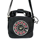 Betsey Johnson Telephone Crossbody Bag Black Handbag Purse