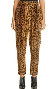 KHAITE  Magdeline cheetah-print velvet pants high rise 8 NWT