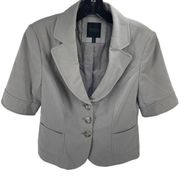 The Limited Studio 400 Womens Blazer Jacket 3 Button Pocket Peplum Gray Medium