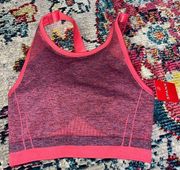 🆕Spanx Seamless Sculpt Medium Impact Sports Bra Spacedye Coral Punch Size Small