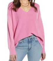 Something Navy Barbie Pink Wool Blend V Neck Slouchy Sweater Women’s Size XS