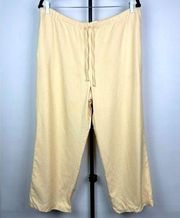 Vintage Tommy Bahama Light Yellow 100% Silk Casual Pants